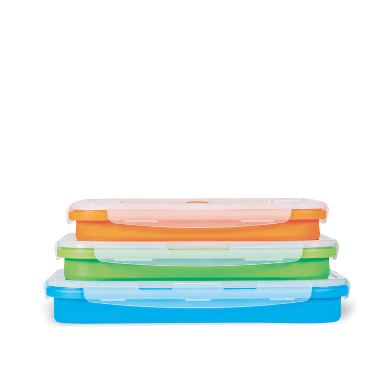 Flat Stacks USA | Collapsible Silicone Food Storage Containers