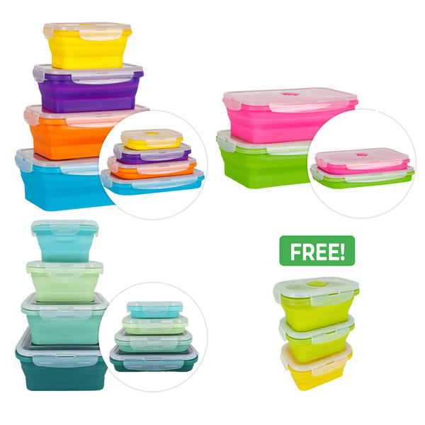 Meal Prepping Made Easy - Flat Stacks Collapsible Silicone Food