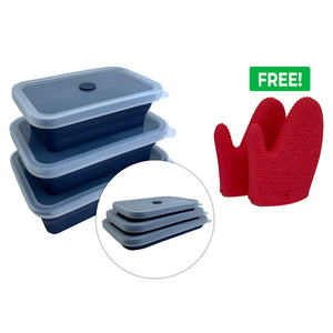 Air Fryer Ovenware Set (34, 51, and 68 oz) with FREE Oven Mitts
