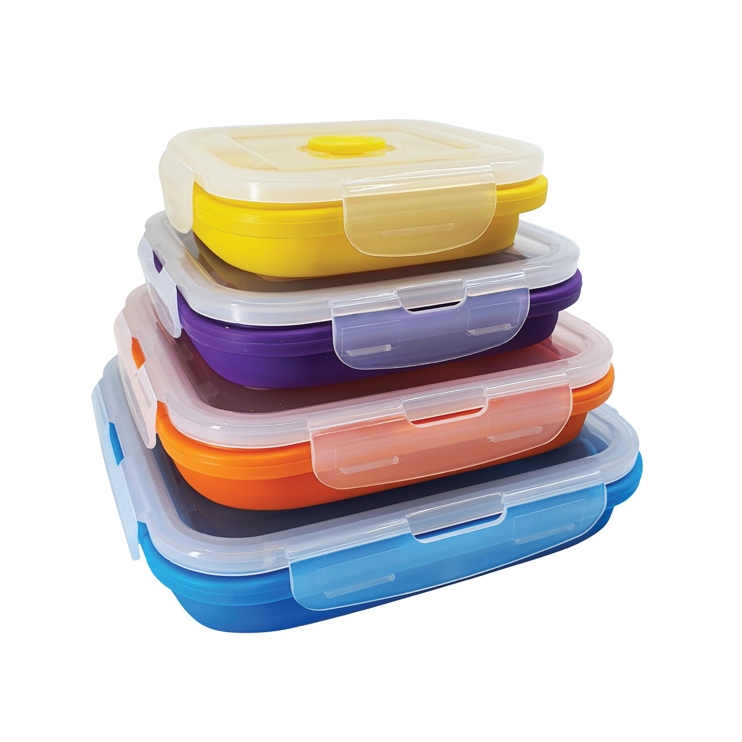 Food Storage Container, flat storage bins with lids, Stackable