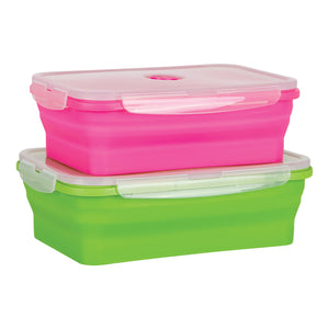 Flat Stacks USA | Collapsible Silicone Food Storage Containers