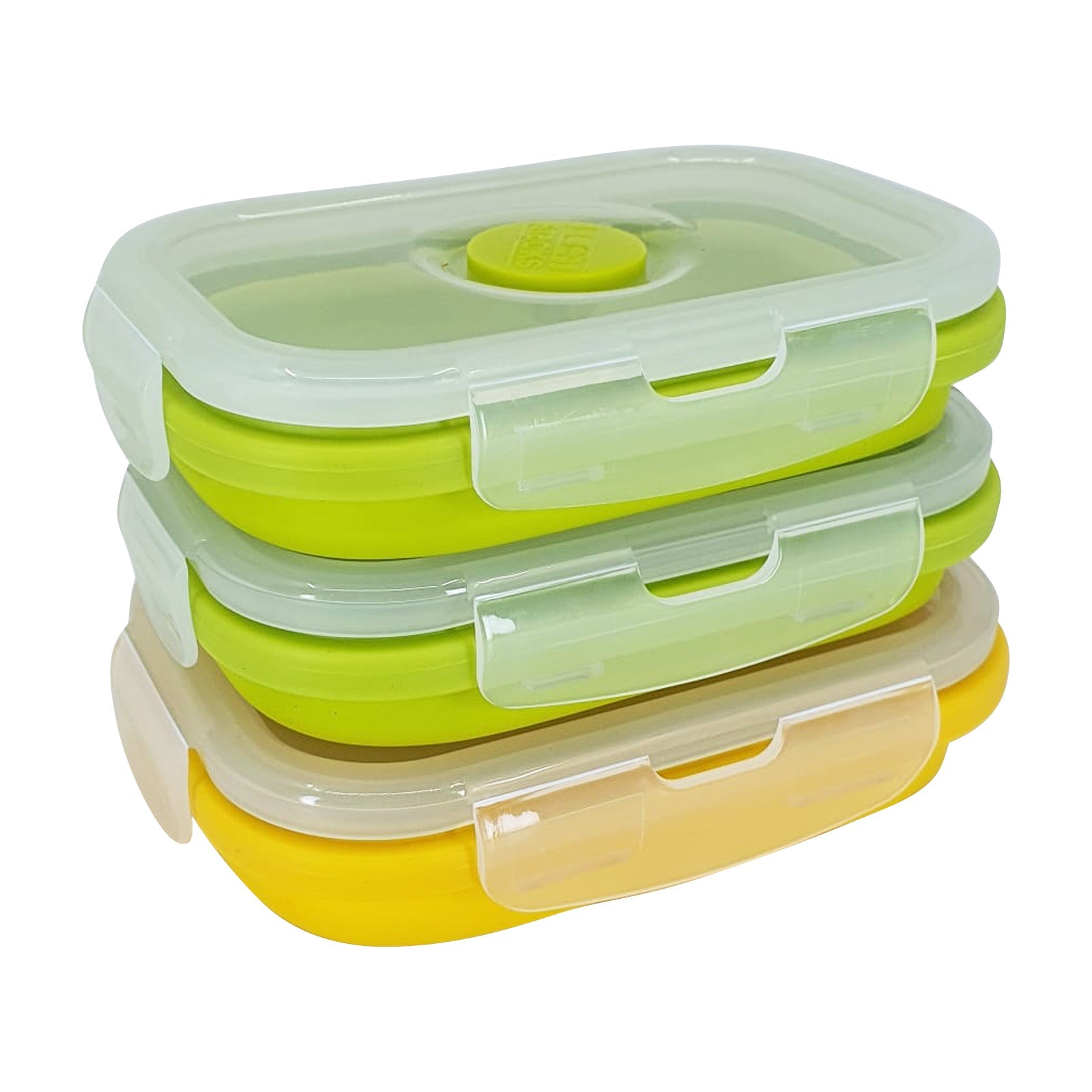 Collapsible Food Storage Containers with Airtight Lid, 16.9 oz, Small  Kitchen Stacking Silicone Collapsible Meal Prep Container Set for Leftover